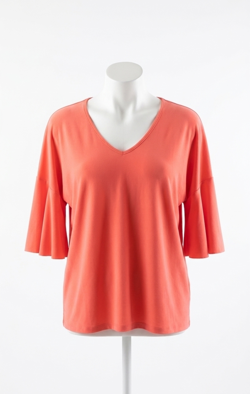 NEW SYMPLI flutter top in coral